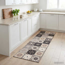 Køkken tæppe Grå og beige mosaik 300 x 60 cm 100% polyamid