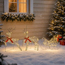 Julerensdyr med slæde 3 stk. 60 LED'er Varm hvid