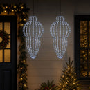 Julefinial lys 2 stk. 640 LED'er Kold hvid Dia. 40 x 75 cm
