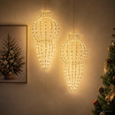 Julefinial lys 2 stk. 640 LED'er Kold hvid Dia. 40 x 75 cm