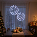 Julefinial lys 2 stk. 400 LED'er Kold hvid Diameter 20 x 22 cm