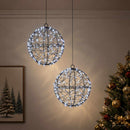 Julefinial lys 2 stk. 400 LED'er Kold hvid Diameter 20 x 22 cm