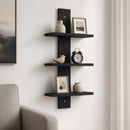 Væghylde Sort eg 30 x 13,5 x 64,5 cm Konstrueret træ