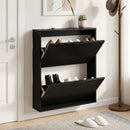Sko skab VENRAY 70 x 17 x 82 cm Konstrueret træ Sort