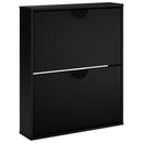 Sko skab VENRAY 70 x 17 x 82 cm Konstrueret træ Sort