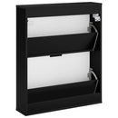 Sko skab VENRAY 70 x 17 x 82 cm Konstrueret træ Sort