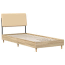 Enkeltseng med sengegavl Sonoma-eg og creme 90 x 200 cm