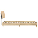 Enkeltseng med sengegavl Sonoma-eg og creme 90 x 200 cm