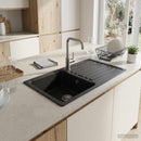 Køkkenvask med dryppebakke Granit 76,5 cm x 46 cm x 28 cm