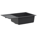 Køkkenvask med enkeltkumme Granite 78 x 50 x 20 cm Grafitgrå