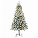 Kunstigt Hinged Juletræ 150 cm 150 LED'er Varm hvid