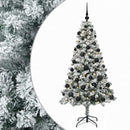 Kunstig juletræ med kugler 150 cm 150 LED'er Varm hvid