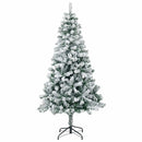 Kunstig juletræ med kugler 150 cm 150 LED'er Varm hvid