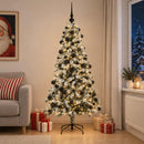 Kunstig juletræ med kugler 240 cm 300 LED'er Varm hvid