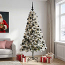 Kunstig juletræ med kugler 240 cm 300 LED'er Varm hvid