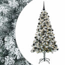 Kunstig juletræ med kugler 240 cm 300 LED'er Varm hvid