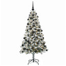 Kunstig juletræ med kugler 240 cm 300 LED'er Varm hvid