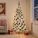 Kunstigt juletræ med julekugle 240 cm 300 LED'er Varm hvid