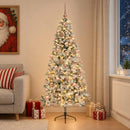 Kunstigt juletræ med julekugle 240 cm 300 LED'er Varm hvid