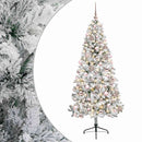 Kunstigt juletræ med julekugle 240 cm 300 LED'er Varm hvid