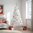 Kunstigt juletræ med julekugle 240 cm 300 LED'er Varm hvid
