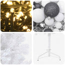 Kunstigt juletræ med julekugle 240 cm 300 LED'er Varm hvid