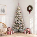 Kunstigt juletræ med julekugle 240 cm 300 LED'er Varm hvid