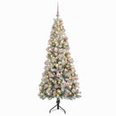 Kunstigt juletræ med julekugle 240 cm 300 LED'er Varm hvid