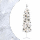 Kunstigt slankt juletræ med julekugle 150 cm 150 LED'er