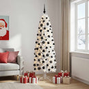 Kunstigt slankt juletræ med julekugle 210 cm 300 LED'er