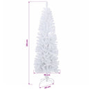 Kunstigt slankt juletræ med julekugle 210 cm 300 LED'er