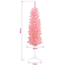 Kunstigt slankt juletræ 120 cm 150 LED'er Varm hvid