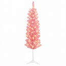 Kunstigt slankt juletræ 150 cm 150 LED'er Varm hvid
