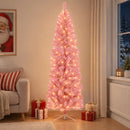 Kunstigt slankt juletræ 180 cm 300 LED'er Varm hvid