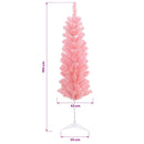 Kunstigt smalt juletræ med julekugler 150 cm 150 LED'er