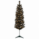 Kunstigt slankt juletræ 120 cm 150 LED'er Varm hvid