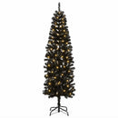 Kunstigt slankt juletræ 180 cm 300 LED'er Varm hvid