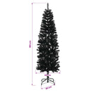 Kunstigt slankt juletræ 180 cm 300 LED'er Varm hvid