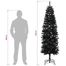 Kunstigt slankt juletræ 210 cm 300 LED'er Varm hvid