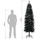 Kunstigt slankt juletræ 240 cm 300 LED'er Varm hvid