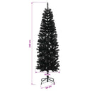Kunstigt slankt juletræ 240 cm 300 LED'er Varm hvid