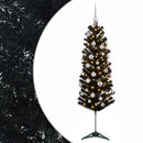 Kunstigt slankt juletræ med julekugle 150 cm 150 LED'er