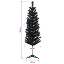 Kunstigt slankt juletræ med julekugle 150 cm 150 LED'er