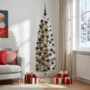 Kunstigt slankt juletræ med julekugle 180 cm 300 LED'er