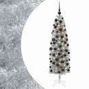 Kunstigt slankt juletræ med julekugle 180 cm 300 LED'er
