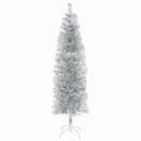 Kunstigt slankt juletræ med julekugle 180 cm 300 LED'er