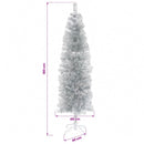 Kunstigt slankt juletræ med julekugle 180 cm 300 LED'er