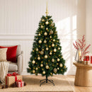Kunstigt juletræ med julekugle 150 cm 150 LED'er Varm hvid