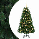 Kunstigt juletræ med julekugle 150 cm 150 LED'er Varm hvid