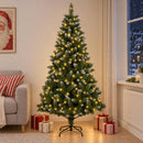 Kunstigt juletræ 150 cm 150 LED'er Varm hvid PVC og metal Grøn